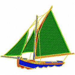 Boats Embroidery Design 10 Boats Embroidery Design 10